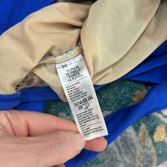 Old Navy Bathing Suit 1X Wrap-Front Secret-Slim Tie-Back Swimsuit One Piece NWT - Picture 10 of 14